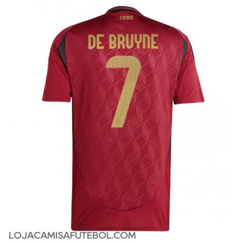 Camisa de Futebol Bélgica Kevin De Bruyne #7 Equipamento Principal Europeu 2024 Manga Curta